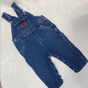 Vintage Carter's Blue Denim Overalls with Adjustable Straps red truck 2t